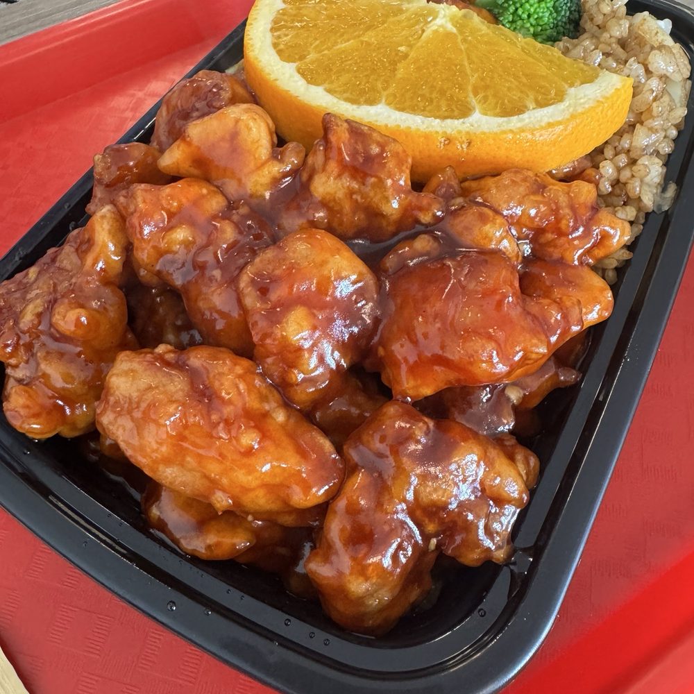 Golden Rice Express - Orange chicken with fried rice lunch special - Chinese Near Me - Glendale, Arizona Golden Rice Express - Orange chicken with fried rice lunch special - Chinese Near Me - Glendale, Arizona