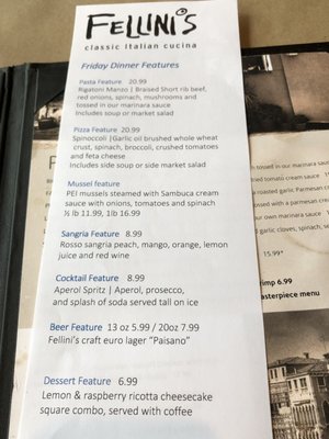 Menu photo 7 Fellini's Italian Cucina Stratford, ON Menu photo 7 Fellini's Italian Cucina Stratford, ON