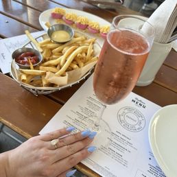 Deviled Eggs, Fries, Champagne Deviled Eggs, Fries, Champagne