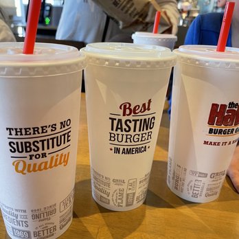 Habit Burger & Grill - three cups of fast food - Burgers Near Me - Ontario, California Habit Burger & Grill - three cups of fast food - Burgers Near Me - Ontario, California