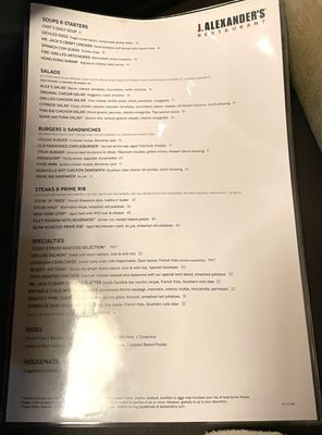 Menu photo 8 J. Alexander's Hoover, AL