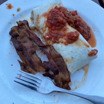 Homesteader - Vegan breakfast burrito with a side of bacon - New American Near Me - Kansas City, Missouri Homesteader - Vegan breakfast burrito with a side of bacon - New American Near Me - Kansas City, Missouri