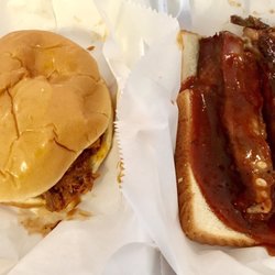 4 Way BBQ - Pork sandwich and rib sandwich: so good!