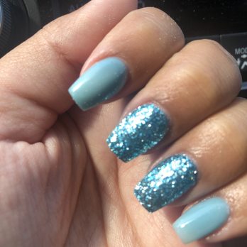 NTV Nails - Turquoise, short coffin - Nail Salons Near Me - Spring, Texas
