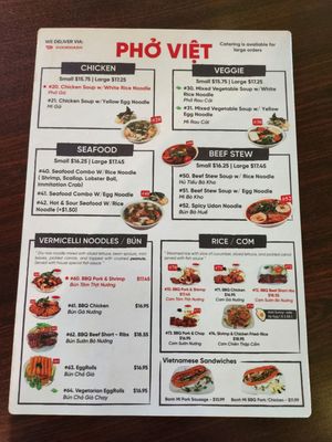 Menu photo 7 Pho Viet San Jose, CA