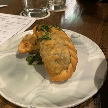 Riel - Mushroom empanada - New American Near Me - Houston, Texas Riel - Mushroom empanada - New American Near Me - Houston, Texas