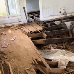 Krush and Clear Junk Hauling & Demolition - The sub flooring on this job was no joke, nothing we couldn't handle though. We Krush it and then We Clear it!