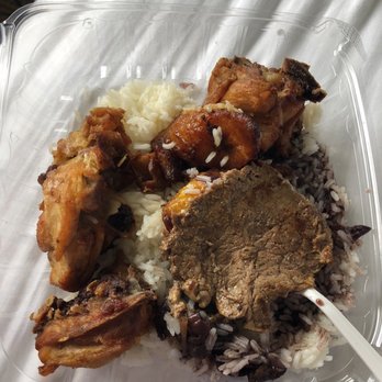 Latin Cafe - Chicharron de Pollo w/ a piece of steak, Arroz y Habichuela - Cuban Near Me - Miami Beach, Florida Latin Cafe - Chicharron de Pollo w/ a piece of steak, Arroz y Habichuela - Cuban Near Me - Miami Beach, Florida