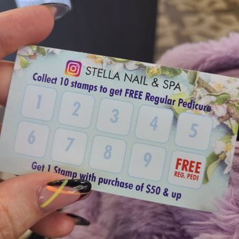 Stella Nails & Spa - I got denied a stamp because I didn't "tip in cash" but the card says you have to spend $50. I've gotten 2 $80 manicures already - Nail Salons Near Me - Los Angeles, California Stella Nails & Spa - I got denied a stamp because I didn't "tip in cash" but the card says you have to spend $50. I've gotten 2 $80 manicures already - Nail Salons Near Me - Los Angeles, California