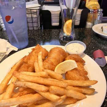 Trio Grille - The cod fish fry on Fridays. Walleye is also available. Your choice of how it's cooked. - New American Near Me - Marengo, Illinois