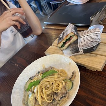 Aroma Craft Coffee - Their signature pasta and sandwich - Coffee Roasteries Near Me - Walnut, California Aroma Craft Coffee - Their signature pasta and sandwich - Coffee Roasteries Near Me - Walnut, California