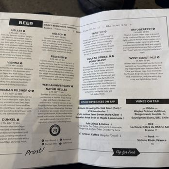 Von Trapp Brewing Bierhall Restaurant - Menu - Austrian Near Me - Stowe, Vermont