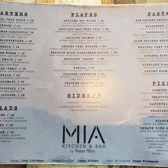 MIA Kitchen & Bar - The menu - New American Near Me - Delray Beach, Florida