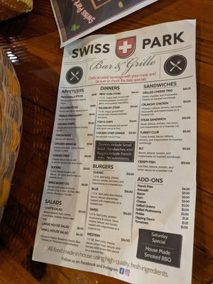 Menu photo 4 Swiss Park Bar & Grille Newark, CA Menu photo 4 Swiss Park Bar & Grille Newark, CA