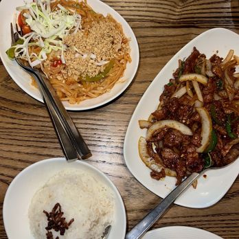 Burma Light - Burmese Pad Thai (GF), Basil & Dried Chili Beef (GFS), Coconut rice - Noodles Near Me - Folsom, California