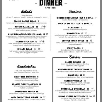 B-Line Diner - The dinner menu - American Near Me - Orlando, Florida