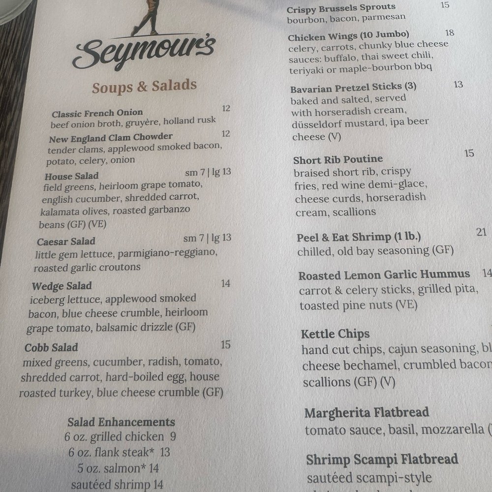 Seymour’s - Menu - New American Near Me - Ticonderoga, New York Seymour’s - Menu - New American Near Me - Ticonderoga, New York