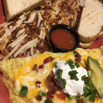 Scramblers - Avacado omelette, hash browns and toast. :) - Breakfast & Brunch Near Me - Westerville, Ohio