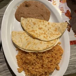Al Pastor - Made up kids cheese quesadilla with taco shells