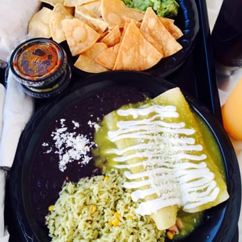 Spanglish Kitchen - Chicken Enchiladas w/ rice & beans $7 & Guac & Chips $3 - Mexican Near Me - Alhambra, California Spanglish Kitchen - Chicken Enchiladas w/ rice & beans $7 & Guac & Chips $3 - Mexican Near Me - Alhambra, California