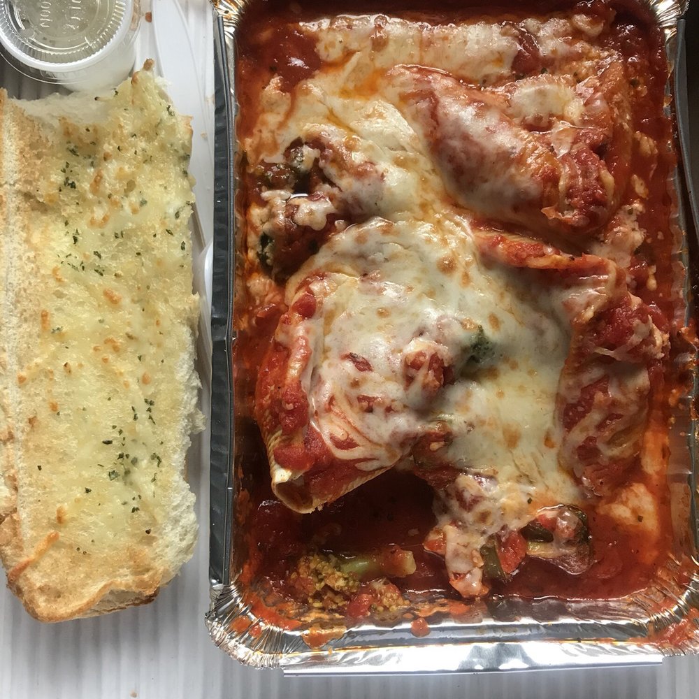 Apollo Sub & Pizza Shop - Stuffed shells with garlic bread - Pizza Near Me - Canton, Massachusetts