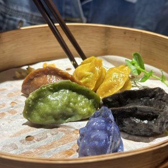 Dumpling Library - Rainbow dumpings - steak, chicken, pork, vege, king prawn - Dim Sum Near Me - Belfast, BFS
