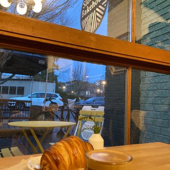 Slow Rise Bakehouse - Ham and Gruyère Croissant and a Cortado. - Bakeries Near Me - Forest Grove, Oregon Slow Rise Bakehouse - Ham and Gruyère Croissant and a Cortado. - Bakeries Near Me - Forest Grove, Oregon