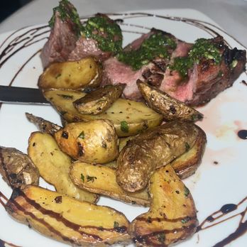 Basin Martini Bar - Chimichurri tri tip, extra potatoes instead of the tomato onion side - New American Near Me - Klamath Falls, Oregon Basin Martini Bar - Chimichurri tri tip, extra potatoes instead of the tomato onion side - New American Near Me - Klamath Falls, Oregon