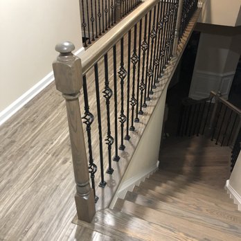 Into the Woods Flooring and Restoration - They were able to match the gray stain on our hardwood with the laminate we chose for the second level! Amazing! - Flooring Near Me - Buford, Georgia Into the Woods Flooring and Restoration - They were able to match the gray stain on our hardwood with the laminate we chose for the second level! Amazing! - Flooring Near Me - Buford, Georgia
