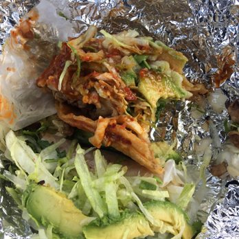 The Taco Place - Chicken taco with avocado and the red sauce. - Mexican Near Me - Dolton, Illinois