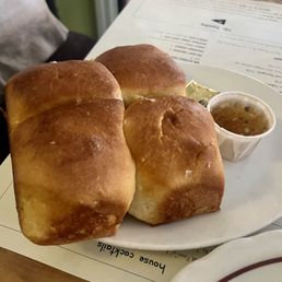 Lumps from their bakery served with tomato butter