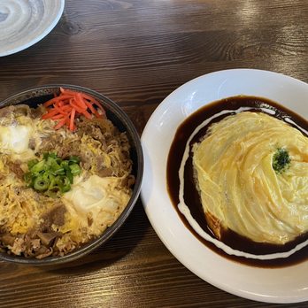 Yoshiya Kitchen - Japanese Beef Bowl with Eggs Japanese Combination Omelette with House Special Sauce - Ramen Near Me - Las Vegas, Nevada Yoshiya Kitchen - Japanese Beef Bowl with Eggs Japanese Combination Omelette with House Special Sauce - Ramen Near Me - Las Vegas, Nevada