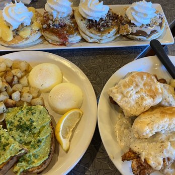 Toast - Pancake flight, avocado toast, and honey fried chicken and biscuits! - Breakfast & Brunch Near Me - Littleton, Colorado Toast - Pancake flight, avocado toast, and honey fried chicken and biscuits! - Breakfast & Brunch Near Me - Littleton, Colorado