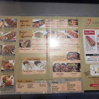J Sushi Brea - menu - Japanese Near Me - Brea, California