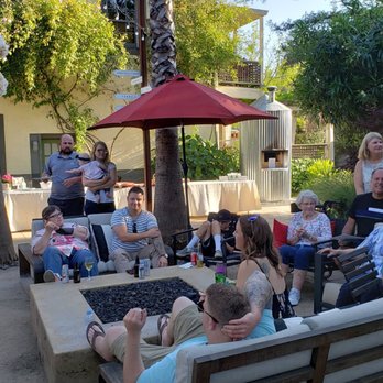 Bungalows 313 - Family gathered around the fire pit during the rehearsal dinner. - Vacation Rentals Near Me - Sonoma, California