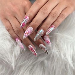 The 90's Nail Bar - Gelx Fullset by Vince 
3D flower summer design