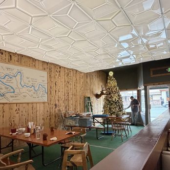 Pat’s International - Booth and seating area with large tables - American Near Me - Guerneville, California Pat’s International - Booth and seating area with large tables - American Near Me - Guerneville, California