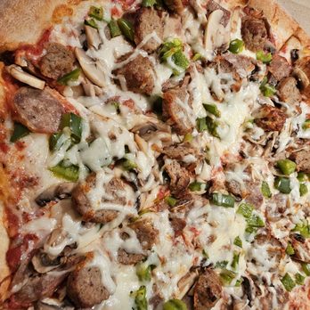 Astoria Pizza Restaurant - Large pizza with meatballs, Italian sausage, green peppers, mushrooms - Pizza Near Me - Woodbridge, Virginia