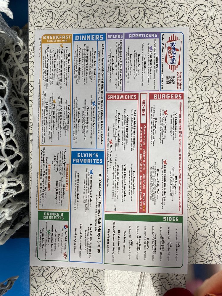 Food from Boom-a-rang Diner