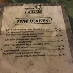Hospůdka v Ateliéru - Nice variety of interesting flavored beer-based creations