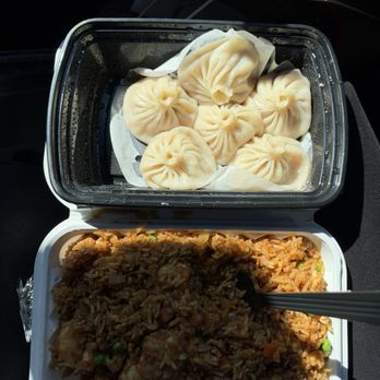 OX2 Buns & Noodles - Bottom was shrimp fried rice  Top soup dumplings - Noodles Near Me - Chattanooga, Tennessee