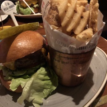 Arkadia Grill - "The Go-To" cheeseburger with waffle fries - Burgers Near Me - Miami Beach, Florida