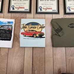 We offer Jim's Service Center shirts