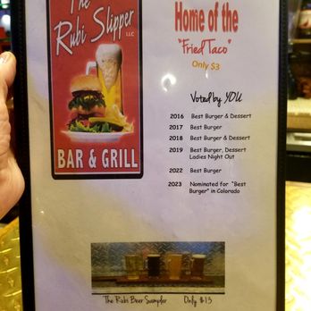 The Rubi Slipper - Front of menu - Desserts Near Me - Alamosa, Colorado The Rubi Slipper - Front of menu - Desserts Near Me - Alamosa, Colorado
