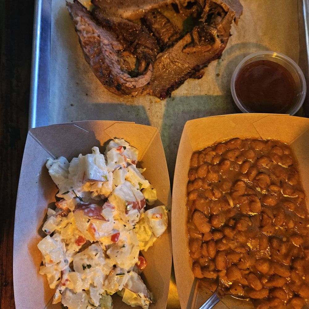 Foley Ranch, Boots & BBQ - Brisket plate with cowboy beans and potato salad - Barbeque Near Me - Phoenix, Arizona Foley Ranch, Boots & BBQ - Brisket plate with cowboy beans and potato salad - Barbeque Near Me - Phoenix, Arizona