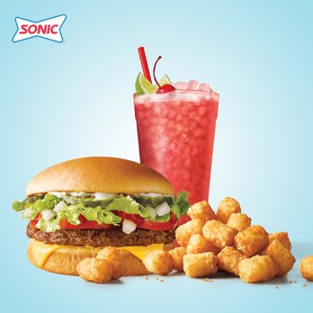 Sonic Drive-In - a burger and tater tots - Burgers Near Me - Thomaston, Georgia
