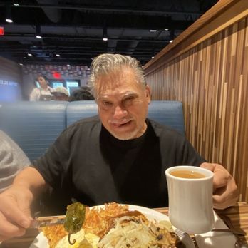 Norms - Hubby enjoying his porterhouse steak and eggs - Breakfast & Brunch Near Me - Ontario, California