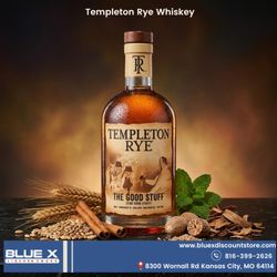 Blue X - Templeton Rye Whiskey is now available at Bluex Discount Smoke and Liquor--smooth, bold, and crafted with classic rye character.
Enjoy