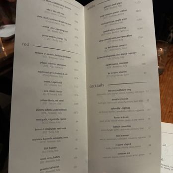 Intero Restaurant - Drink menu - Italian Near Me - Austin, Texas