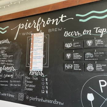 PierFront wine & brew - Menu board - Wine Bars Near Me - Avila Beach, California PierFront wine & brew - Menu board - Wine Bars Near Me - Avila Beach, California
